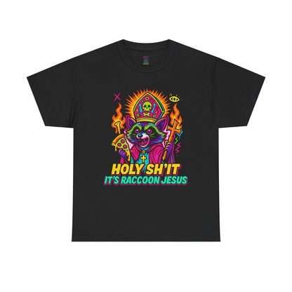 Holy Sh*t, It’s Raccoon Jesus – Neon Trash Cult Graphic Tee | Gildan 5000 | Limited Edition