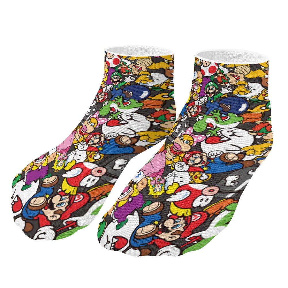 Mario Characters Ankle Socks (5 Pairs) The Perfect Sweat-Proof, Odor-Proof, Breathable Music Festival Socks