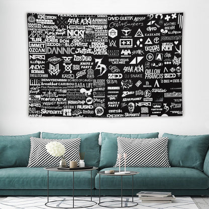 Custom EDM Artist Tapestry Rave Wall Hanging Music Festival Flag Camping Totem Decoration Large Multiple Sizes