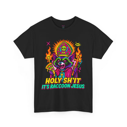 Holy Sh*t, It’s Raccoon Jesus – Neon Trash Cult Graphic Tee | Gildan 5000 | Limited Edition