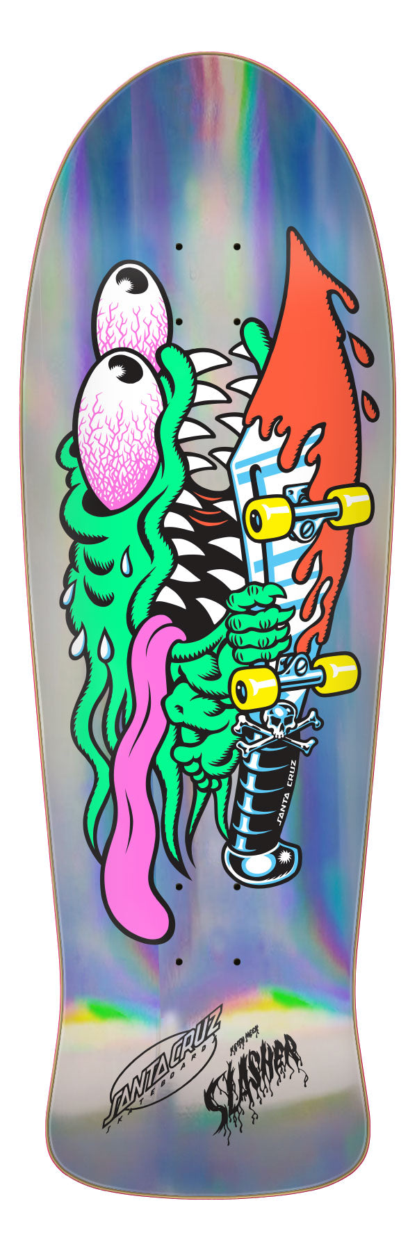 SANTA CRUZ SLASHER SILVER FOIL 10.1" SKATEBOARD DECK - Happyart
