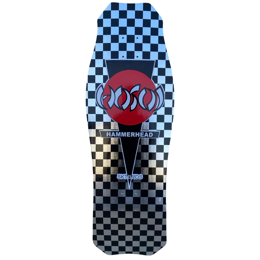 Hosoi Skateboards O.G. Hammerhead Checkerboard LTD Silver Foil 10.5" Skateboard Deck - Happyart