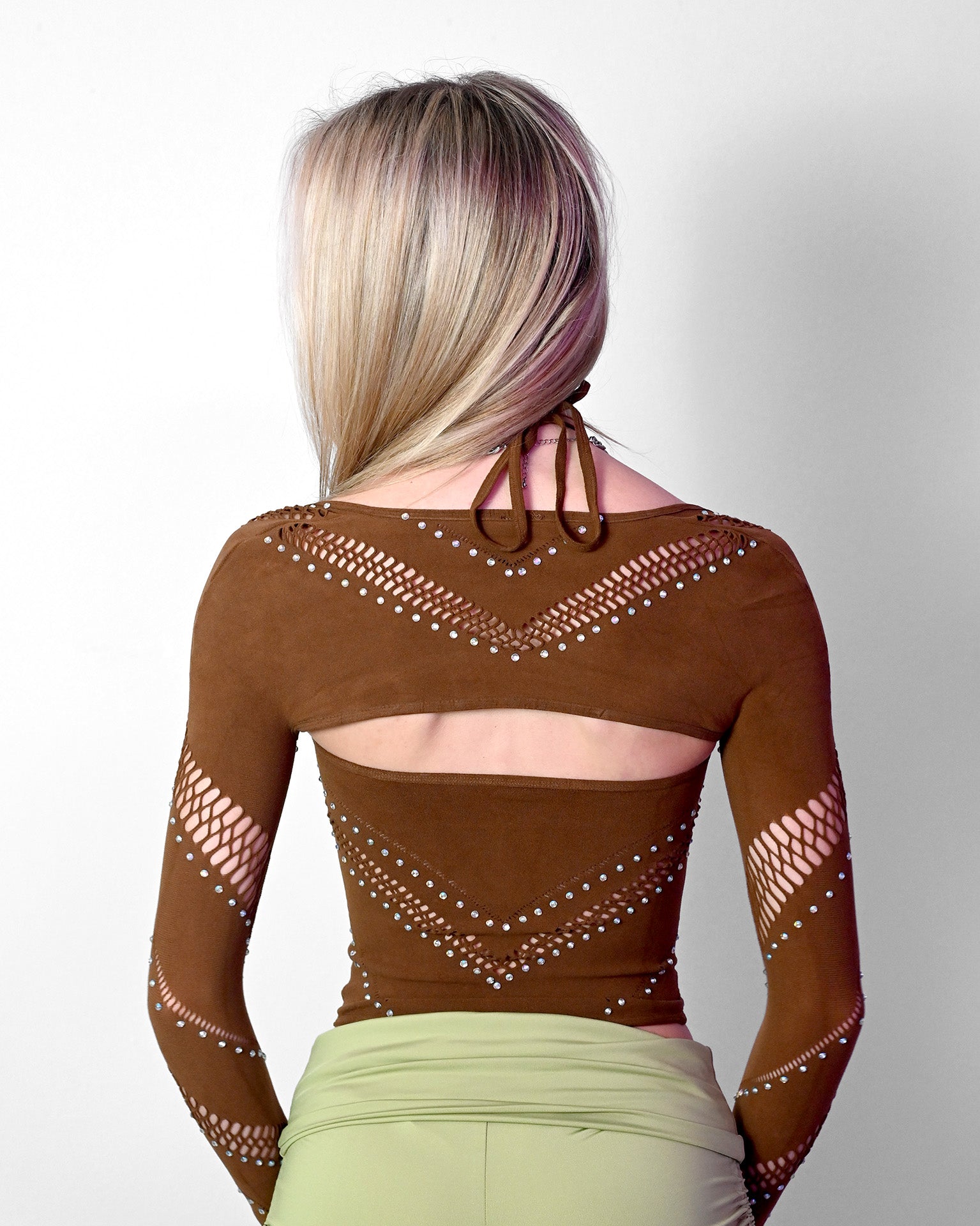 Brown Halter Bolero Set - Happyart