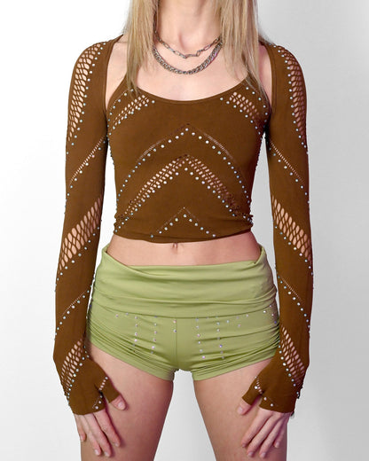 Brown Halter Bolero Set - Happyart