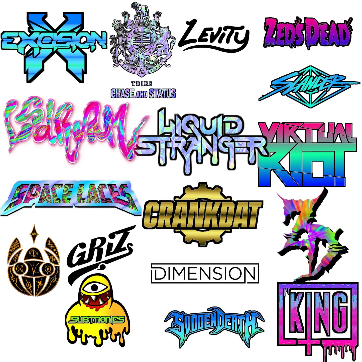 Shareable Choose Your Own Artst Logo Festival Sticker Set