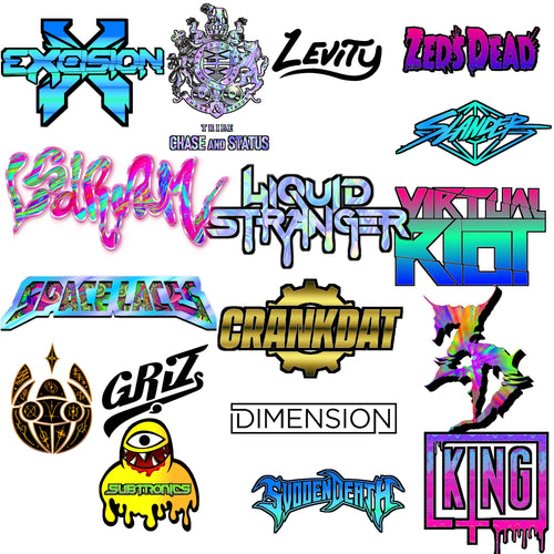 Shareable Choose Your Own Artst Logo Festival Sticker Set