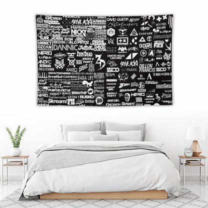 Custom EDM Artist Tapestry Rave Wall Hanging Music Festival Flag Camping Totem Decoration Large Multiple Sizes
